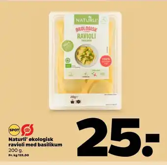 Netto Naturli' økologisk ravioli med basilikum tilbud