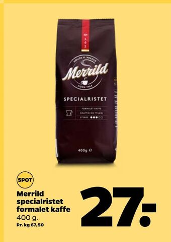 Netto Merrild specialristet formalet kaffe tilbud