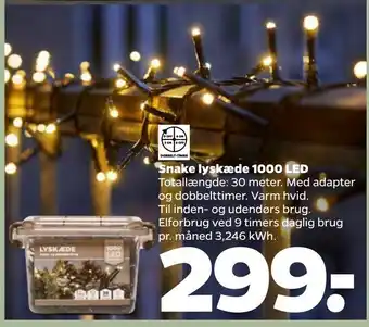 Netto Snake lyskæde 1000 led tilbud