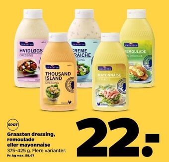 Netto Graasten dressing, remoulade eller mayonnaise tilbud
