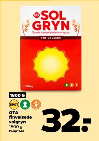 Netto Ota finvalsede solgryn tilbud