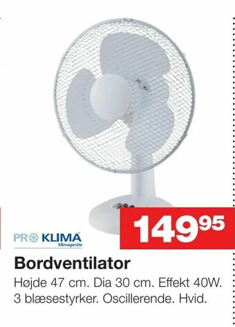 Bauhaus Bordventilator tilbud