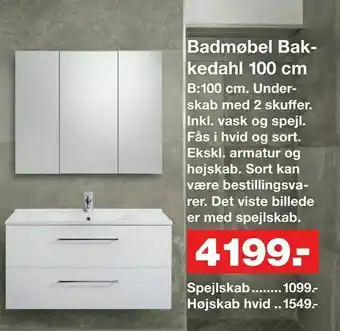 Bauhaus Badmøbel Bakkedahl 100 cm tilbud