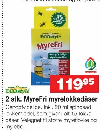 Bauhaus 2 stk. MyreFri myrelokkedåser tilbud