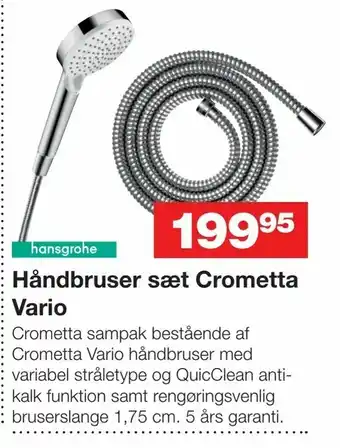 Bauhaus Håndbruser sæt Crometta Vario tilbud