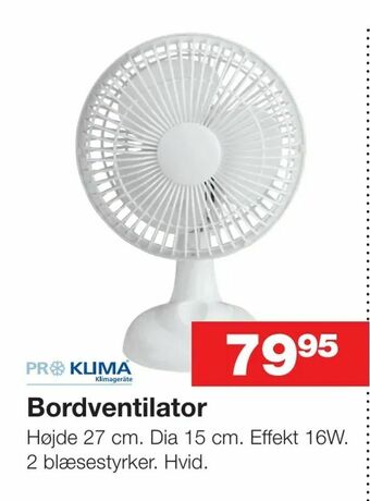 Bauhaus Bordventilator tilbud