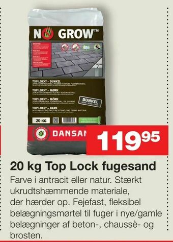 Bauhaus 20 kg Top Lock fugesand tilbud