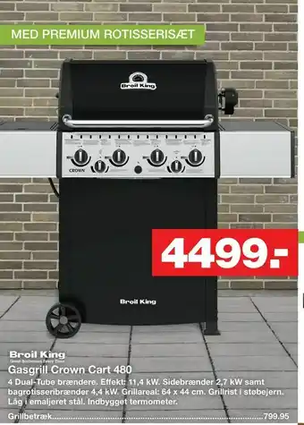 Bauhaus Gasgrill Crown Cart 480 tilbud