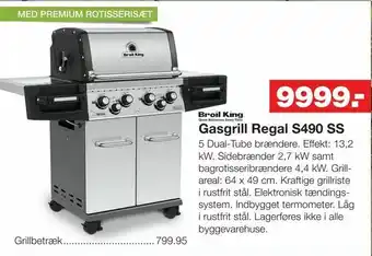 Bauhaus Gasgrill Regal S490 SS tilbud
