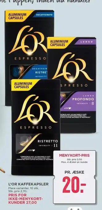 MENY L'or kaffekapsler tilbud
