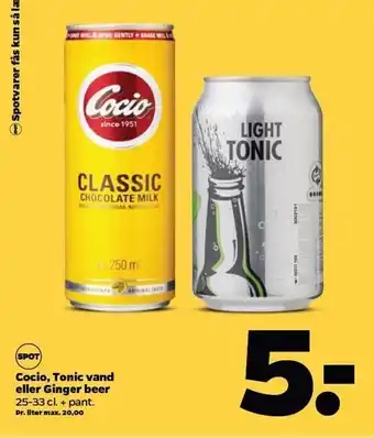 Netto Cocio, tonic vand el. ginger beer tilbud