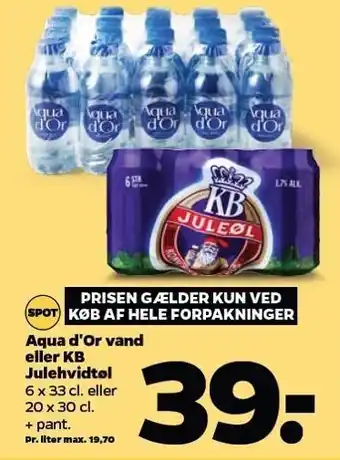 Netto Aqua d'or vand el. kb julehvidtøl tilbud