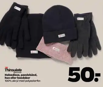 Halsedisse, pandebånd hue el. handsker
