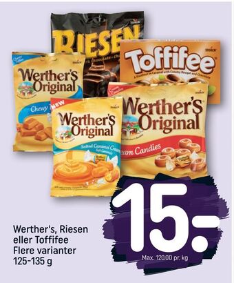 REMA 1000 Werther's, riesen eller toffifee tilbud
