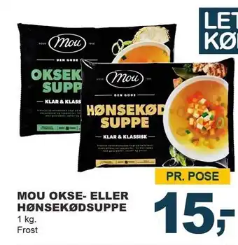 Let-Køb Mou okse el. hønsekødsuppe tilbud