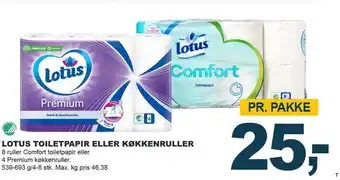 Let-Køb Lotus toiletpapir el. køkkenrulle tilbud