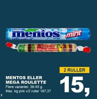 Let-Køb Mentos el. mega roulette tilbud