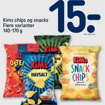 REMA 1000 Kims chips og snacks Flere varianter 140-170 g tilbud