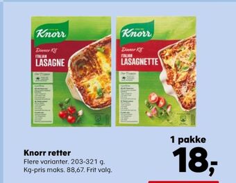 Kvickly Knorr pastaretter tilbud