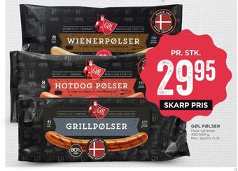 MENY Gøl grillpølser tilbud