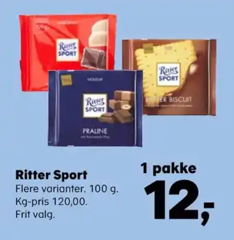 SuperBrugsen Ritter sport chokoladeplade praline tilbud