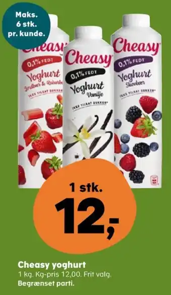 SuperBrugsen Cheasy yoghurt jordbær & rababer tilbud