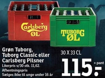 SPAR Grøn Tuborg, Tuborg Classic eller Carlsberg Pilsner tilbud