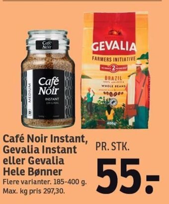 SPAR Café Noir Instant, Gevalia Instant eller Gevalia Hele Bønner tilbud