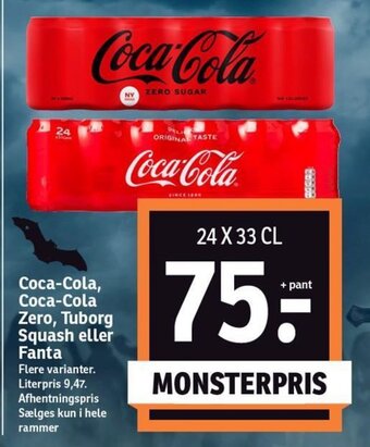 SPAR Coca-Cola,Coca-Cola Zero, Tuborg Squash eller Fanta tilbud