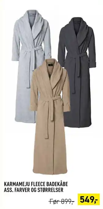 Karmameju fleece badekåbe ass. farver og størrelser