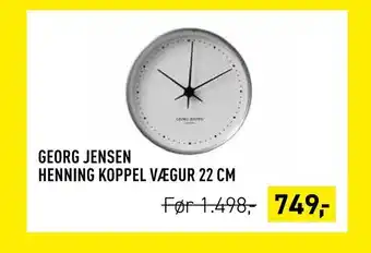 Johannes Fog Georg jensen henning koppel vægur 22 cm tilbud