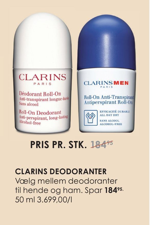 Clarins deodoranter tilbud hos Matas