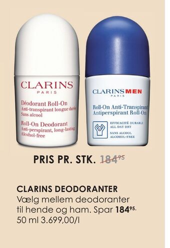 Matas Clarins deodoranter tilbud