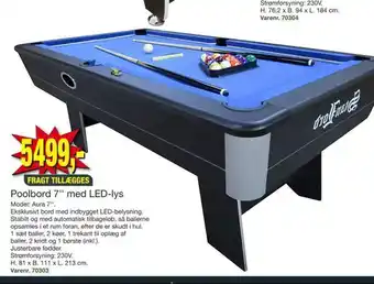 Harald Nyborg Poolbord 7'' med led-lys tilbud