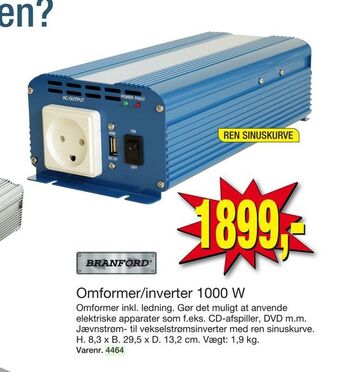 Harald Nyborg Omformer/inverter 1000 w tilbud
