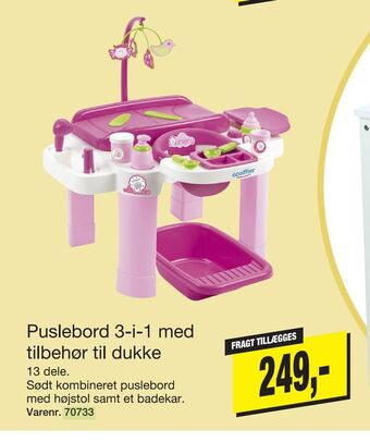 Harald Nyborg Puslebord 3-i-1 med tilbehør til dukke tilbud