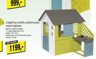 Harald Nyborg Legehus pretty playhouse med køkken tilbud