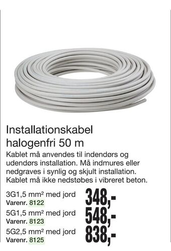 Harald Nyborg Installationskabel halogenfri 50 m tilbud