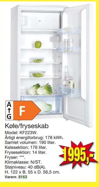 Harald Nyborg Køle/fryseskab tilbud