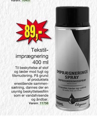 Tekstil imprægnering 400 ml.