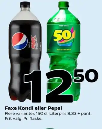 Coop 365 Faxe Kondi Eller Pepsi 150 cl tilbud
