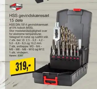 Harald Nyborg Hss gevindskæresæt 15 dele tilbud