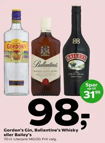 Coop 365 Gordon's Gin Ballantine's Whisky 70cl tilbud