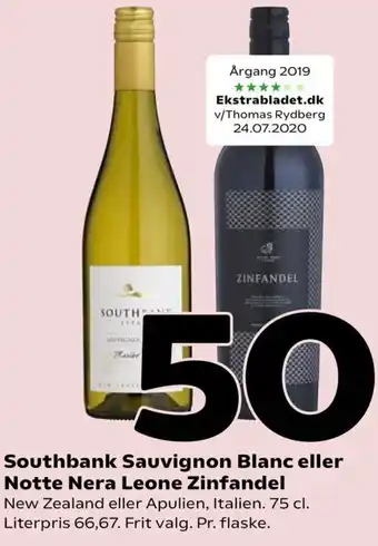 Coop 365 Southbank Sauvignon Blanc Eller Zinfandel 75 cl tilbud