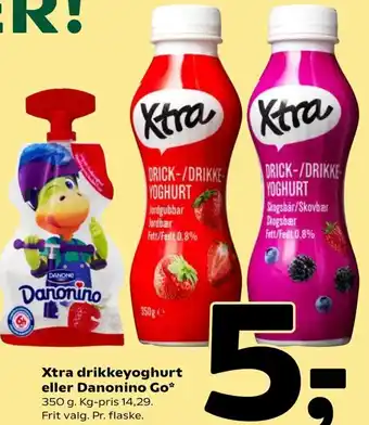 Coop 365 Xtra Drikkeyoghurt Eller Danonino Go 350g tilbud