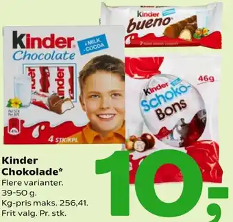 Coop 365 Kinder Chokolade 39-50g tilbud