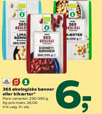 Coop 365 365 Økologiske Bønner eller Kikæter tilbud