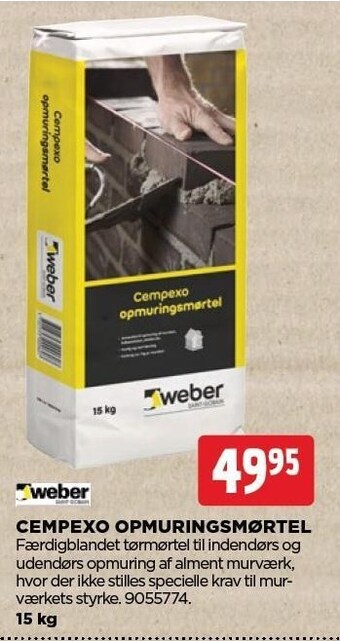 jem & fix Cempexo opmuringsmørtel tilbud