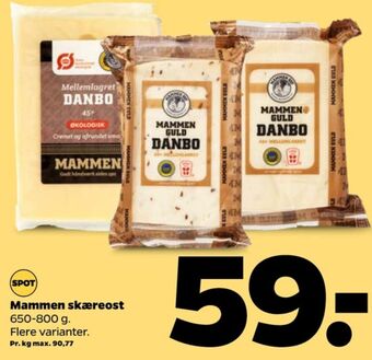 Netto Mammen skæreost danbo mellemlagret kommen tilbud