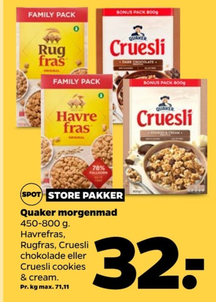 Havrefras tilbud hos Netto